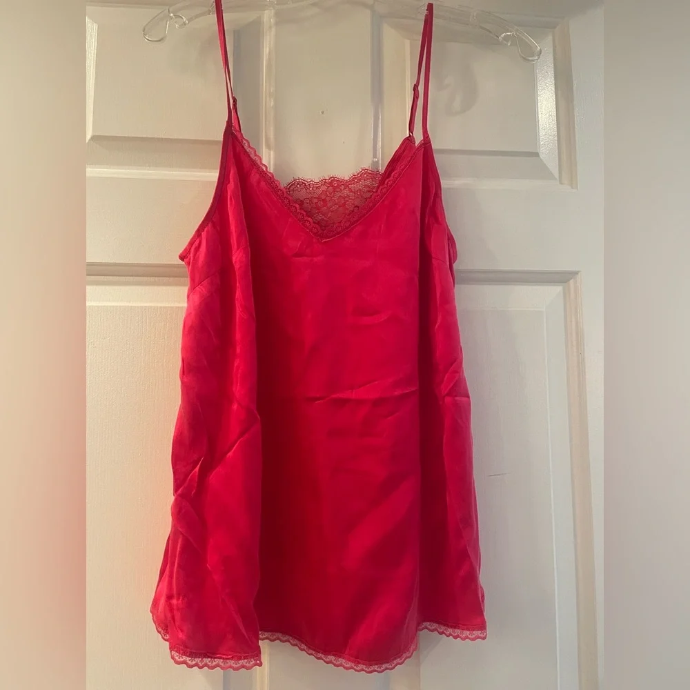 NWT Anthropologie Colette silk cami in medium pink_2